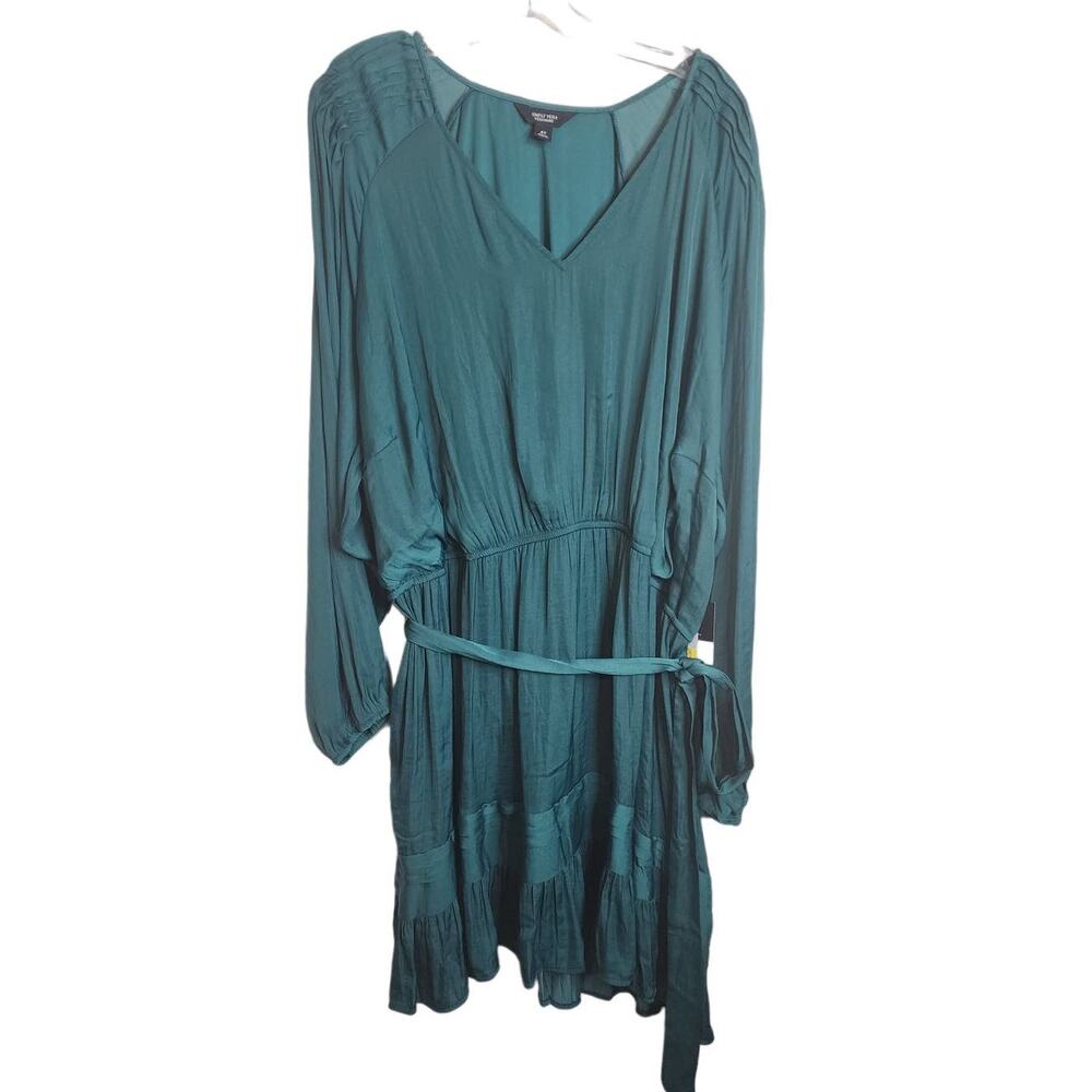 Simply Vera by Vera Wang Green Belted Dress with Tiered Bottom, NWT, 4X
